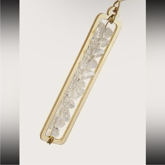 Crystal Rectangle Drop Earrings - Picture 5 of 7